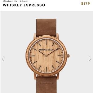Original Grain Minimalist Whiskey Leather Watch